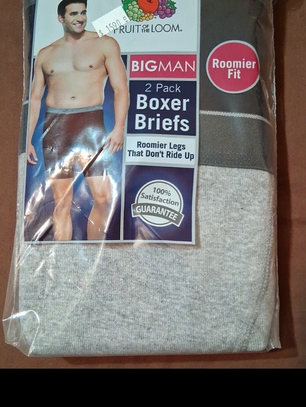 Fruit of the Loom  Waist 46-48 2 Pair Pack Big Men Boxer Briefs